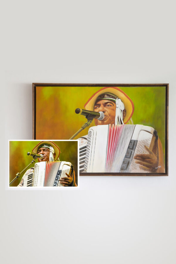 pintura de retratos em óleo sobre tela por encomenda a partir de foto - pinto do acrodeon