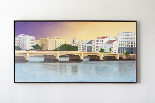 a ponte (pte. maurício de nassau) pintura em Óleo sobre tela 140x70cm emoldurado