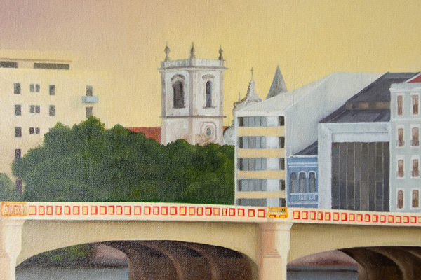 a ponte (pte. maurício de nassau) pintura em Óleo sobre tela 140x70cm emoldurado